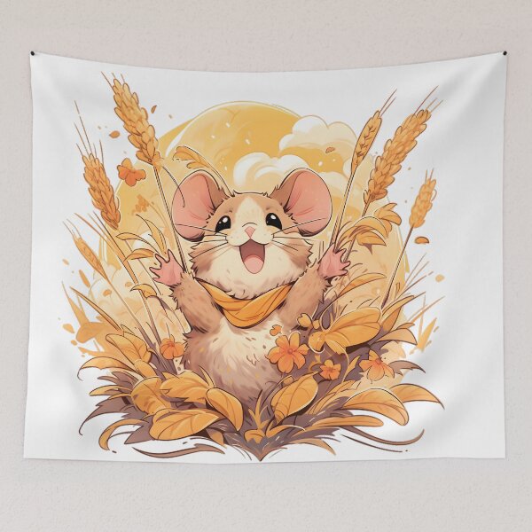 Item preview, Happy Harvest Mouse in Wheat Field designed and sold by InkedBeasts.