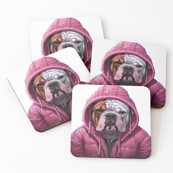 Item preview, Sudadera con capucha rosa Bulldog Inglés Gangsta designed and sold by jaredmcwhae.