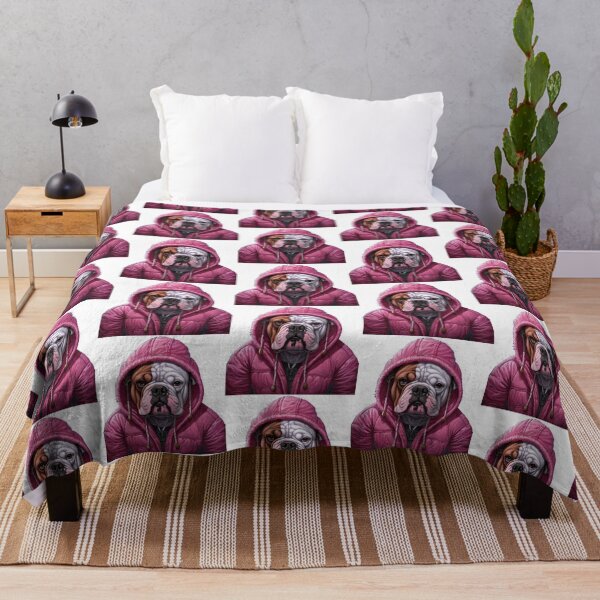 Item preview, Sudadera con capucha rosa Bulldog Inglés Gangsta designed and sold by jaredmcwhae.