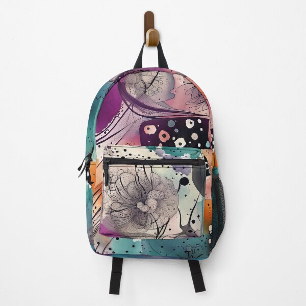 Item preview, Abstract Flowers, Colorful Design, Turquoise Orange Purple, Floral Pattern, designed and sold by karinasalwaszka.