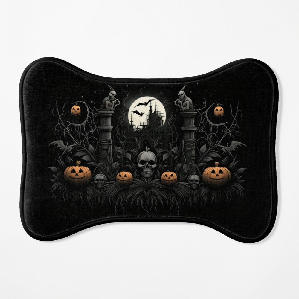 Bat Skull Goth Pattern / Spun Polyester Square Pillow /Single