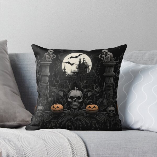 Gothic Halloween Greeting card pumpkins- bats