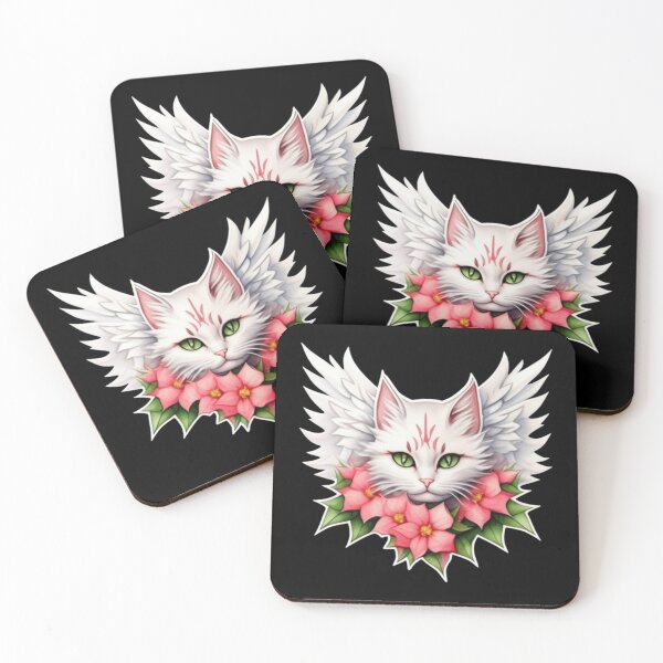 Item preview, Angel kitty floral  designed and sold by Roxburylane.