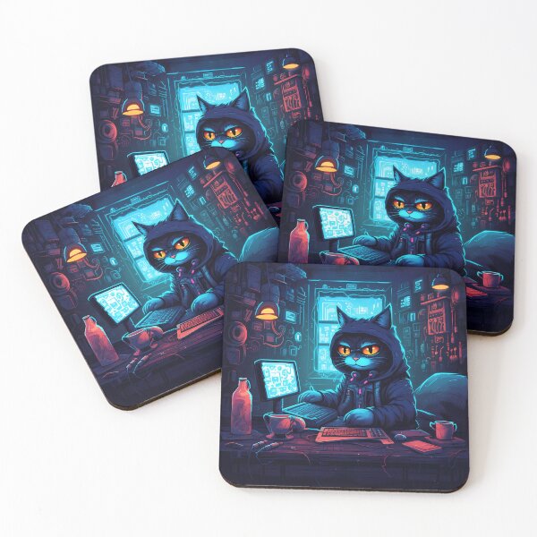 Item preview, “Hacker Meowtrice: The Feline Revolution” designed and sold by Art-Vortex-fr.