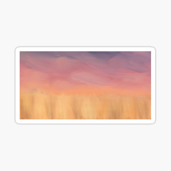A wheat field at sunset Sticker