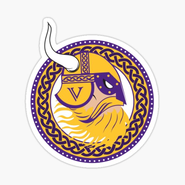 Minnesota Vikings Logo with Norseman Type NFL Football Die-cut Round MAGNET