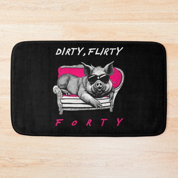 Item preview, Dirty Flirty Forty - Vintage Retro Pig designed and sold by Hugo Bloke.