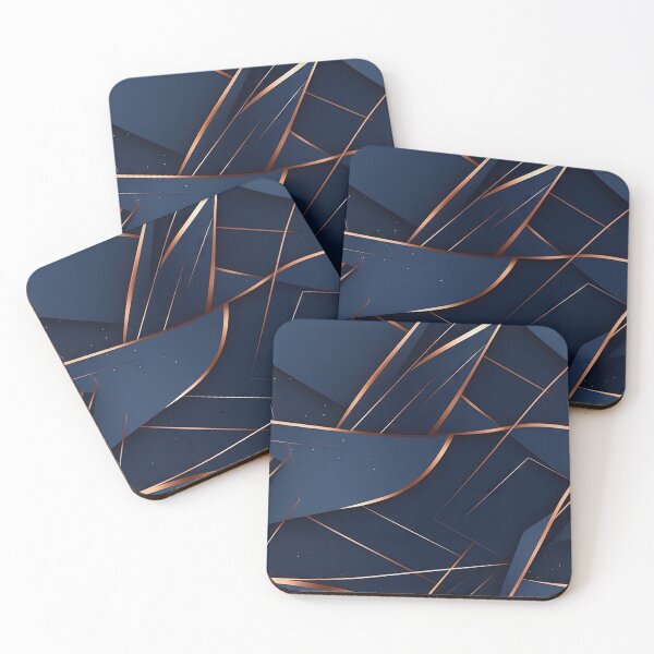 Item preview, Navy Blue and Gold Lining Pattern designed and sold by artify-visions.