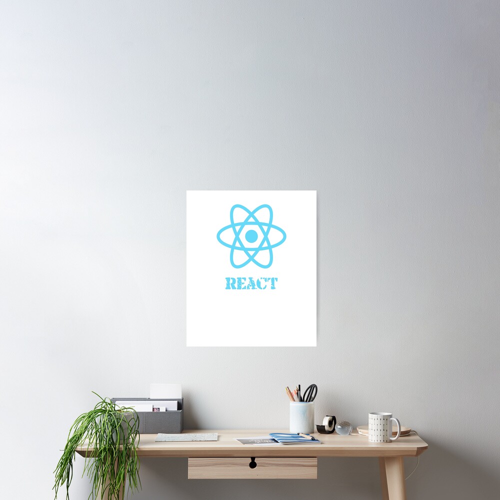 "Official ReactJS React.js Logo Word JS" Poster by rainwater11 Redbubble