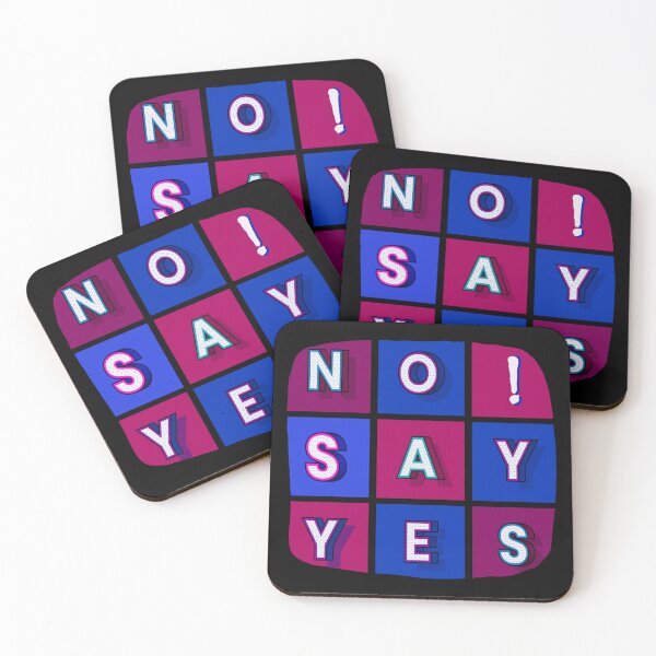 Item preview, No! Say yes - white letters in colorful boxes in a word composition designed and sold by SplashTastic.