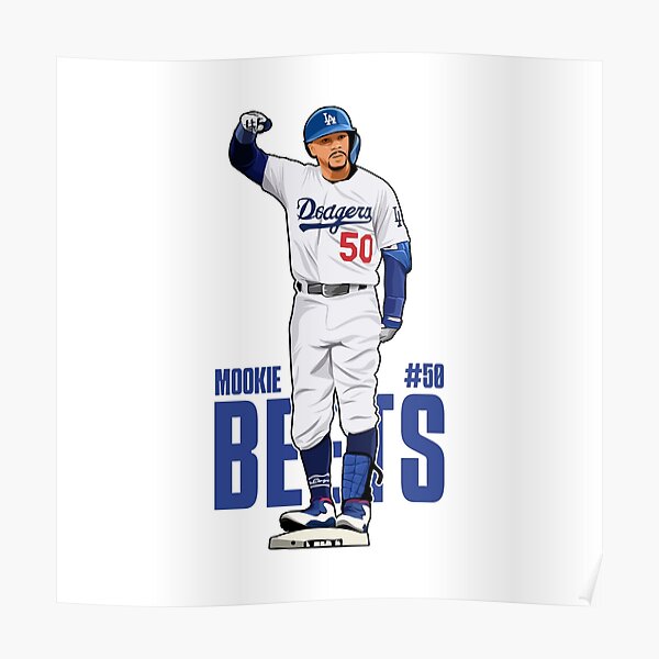 Mookie Betts Los Angeles Dodgers 12/25 Fine Art Print Card By:Q (Pose #11)
