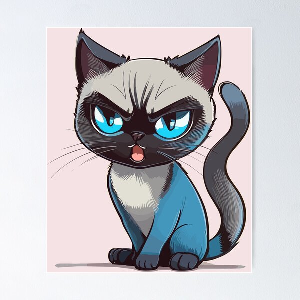 Cute angry cat - Cartoon Animals - Posters and Art Prints