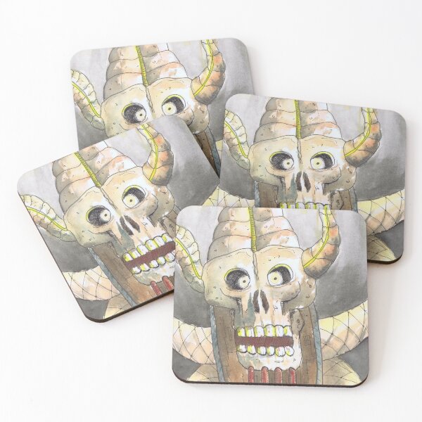 Item preview, Biomechanical Skull Watercolor Print designed and sold by Paul Yeatman.