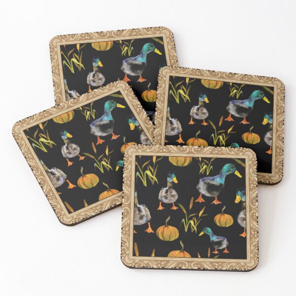 Item preview, Fall Ducks and Pumpkin Pattern Framed designed and sold by DavidsDucks.