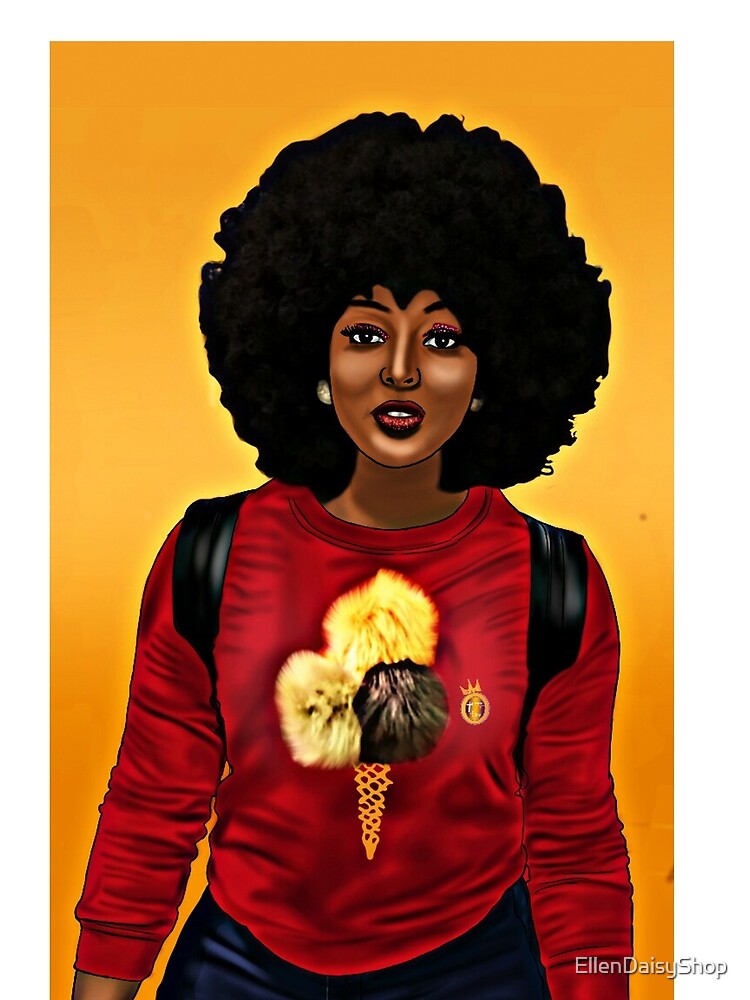 Afro Black Beauty Ice Cream cone TShirt by EllenDaisyShop