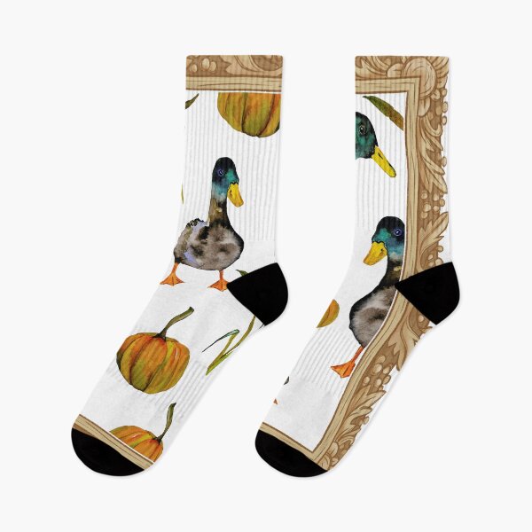 Item preview, Fall Ducks and Pumpkin Pattern Framed (White) designed and sold by DavidsDucks.