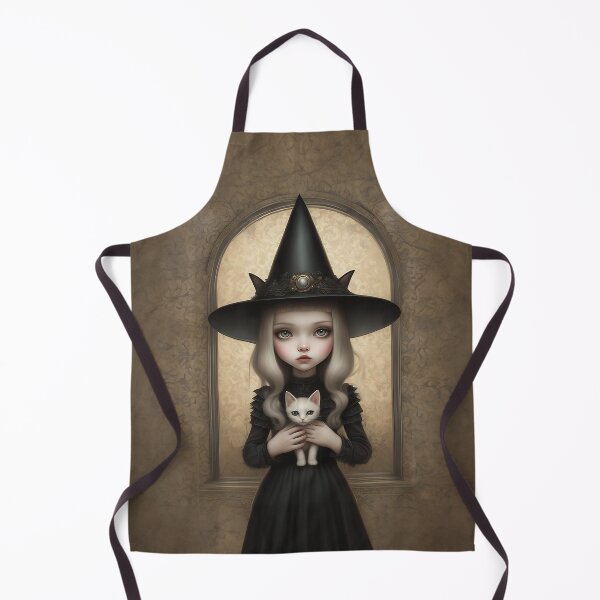 Item preview, Brujería y bigotes: Pop gótico oscuro Cottagecore bruja con gato designed and sold by CreativePanoply.