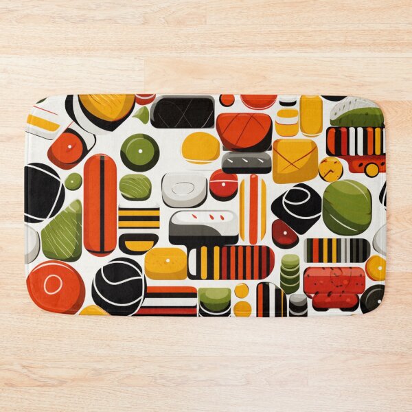 Item preview, Colorful fantasy pattern yellow red green white black ornaments candy designed and sold by G-M-Designs.