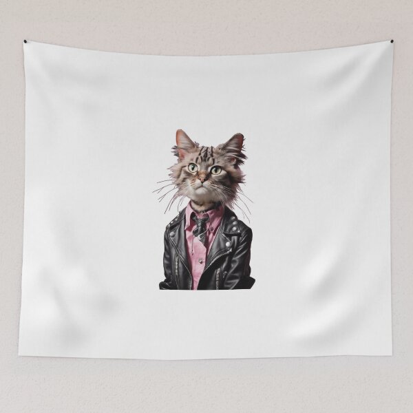 Item preview, Realistic Cool Punk Cat  designed and sold by bgrzblkdigital.
