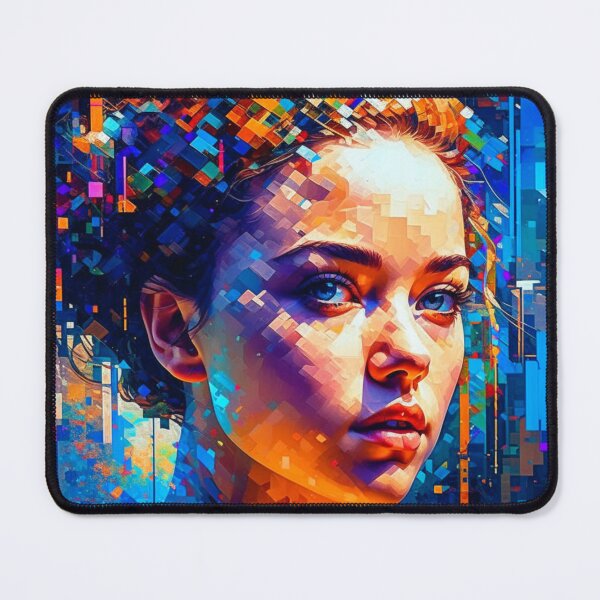 Item preview, A woman in a pixelated portrait designed and sold by ACEGDesign.