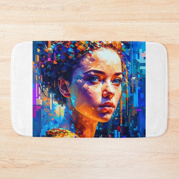 Item preview, A woman in a pixelated portrait designed and sold by ACEGDesign.