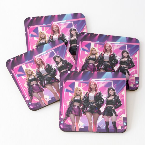 Item preview, K-Pop All Girl Band - On Stage - Anime Style designed and sold by Seneku-Design.
