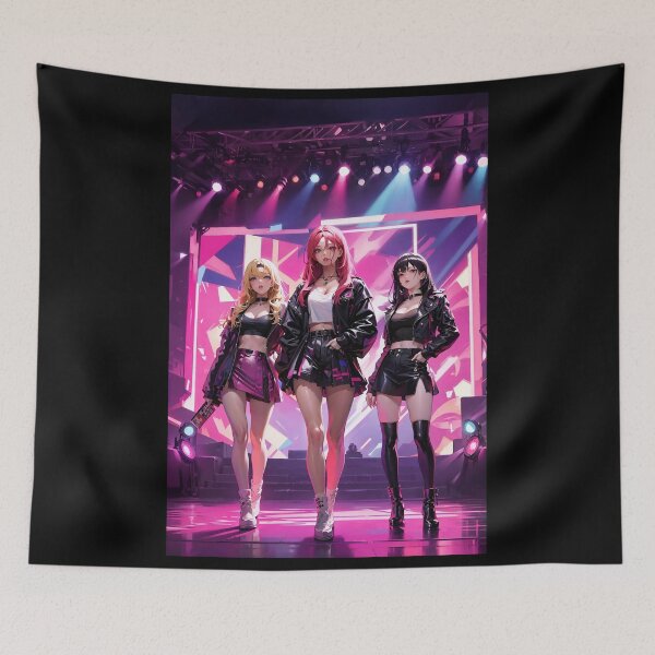 Item preview, K-Pop All Girl Band - On Stage - Anime Style designed and sold by Seneku-Design.