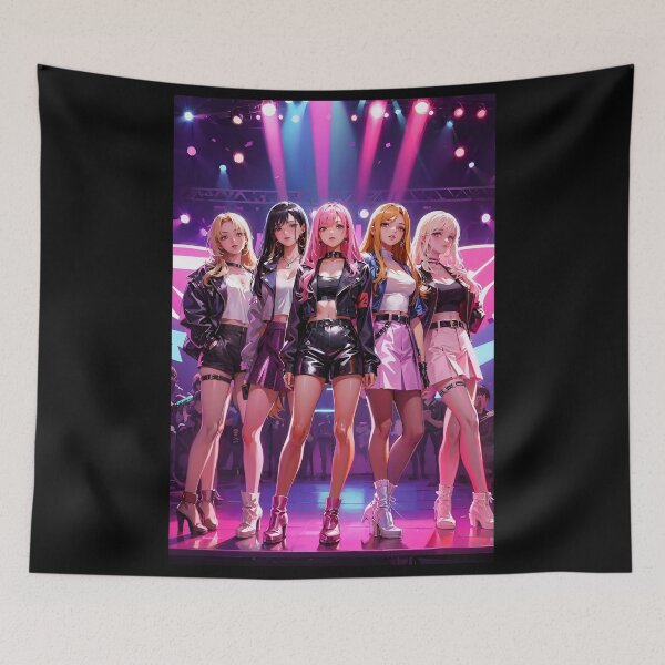 Item preview, K-Pop All Girl Band - On Stage - Anime Style designed and sold by Seneku-Design.