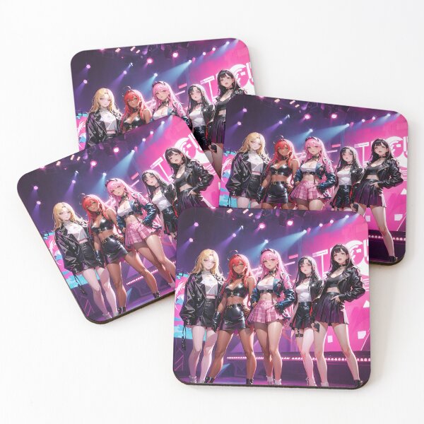 Item preview, K-Pop All Girl Band - On Stage - Anime Style designed and sold by Seneku-Design.