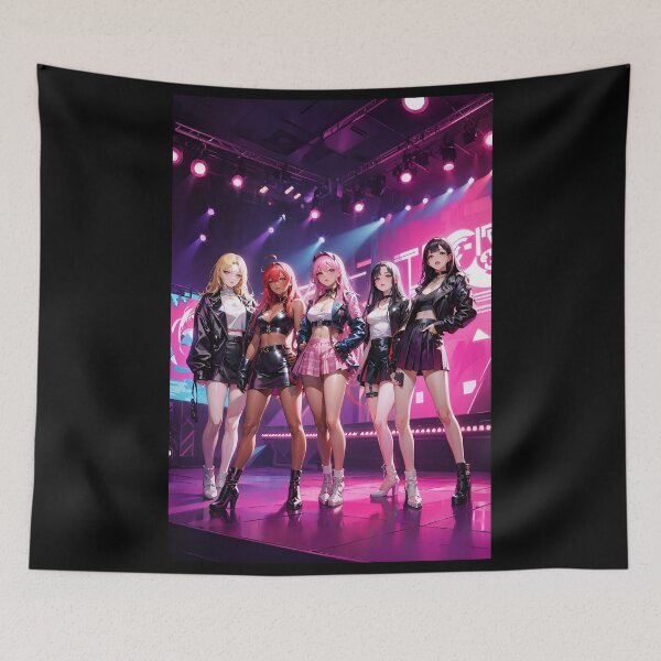 Item preview, K-Pop All Girl Band - On Stage - Anime Style designed and sold by Seneku-Design.