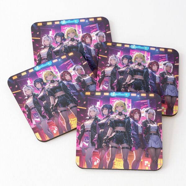Item preview, Cyberpunk J-Pop / Idol All Girl Band - On Stage - Anime Style  designed and sold by Seneku-Design.