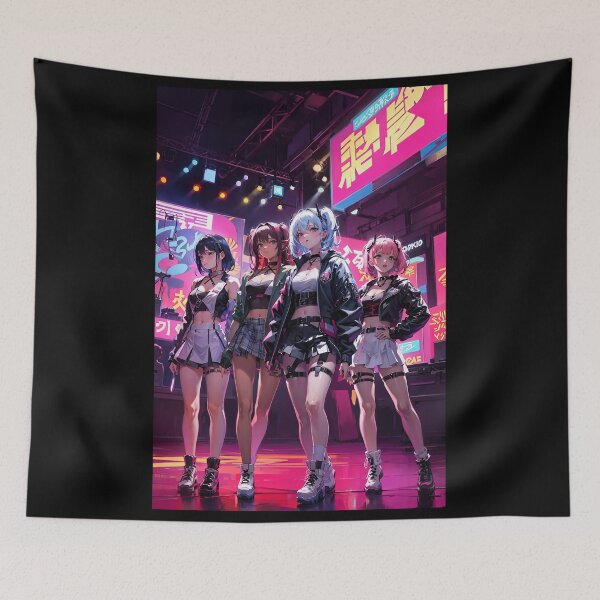 Item preview, Cyberpunk J-Pop / Idol All Girl Band - On Stage - Anime Style  designed and sold by Seneku-Design.