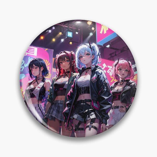 Item preview, Cyberpunk J-Pop / Idol All Girl Band - On Stage - Anime Style  designed and sold by Seneku-Design.