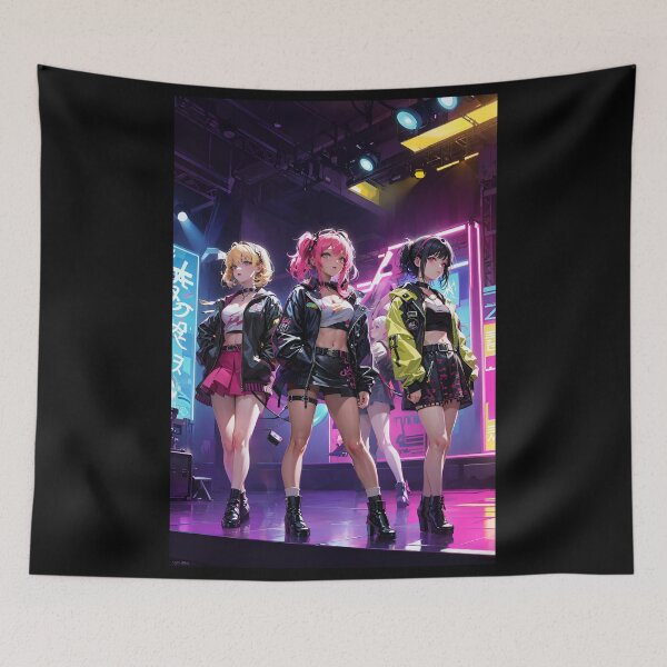 Item preview, Cyberpunk J-Pop / Idol All Girl Band - On Stage - Anime Style  designed and sold by Seneku-Design.