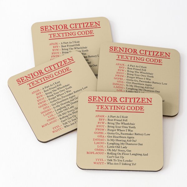 Item preview, Senior Citizen texting code (black) designed and sold by SolidEarthArt.