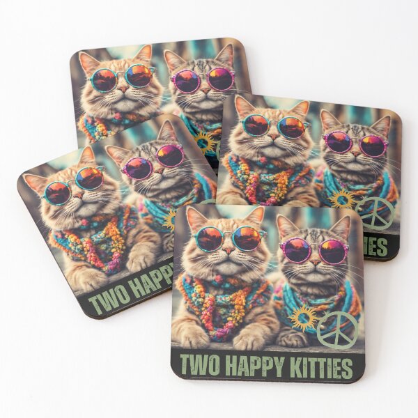 Item preview, Two Funky Happy Kitties designed and sold by retrobliss70s.