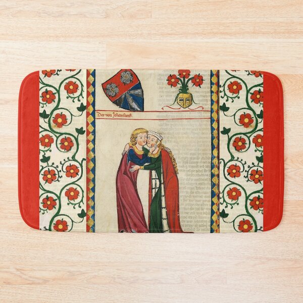 Item preview, GERMAN POET AND HIS BELOVED LADY ,MEDIEVAL MINIATURE WITH WILD ROSES designed and sold by BulganLumini.