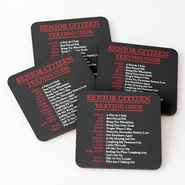 Item preview, Senior Citizen texting code (white) designed and sold by SolidEarthArt.