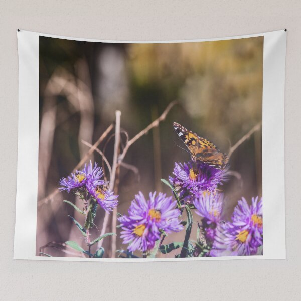 Item preview, Butterfly and Bee on Purple Flowers designed and sold by Amy Louhela.