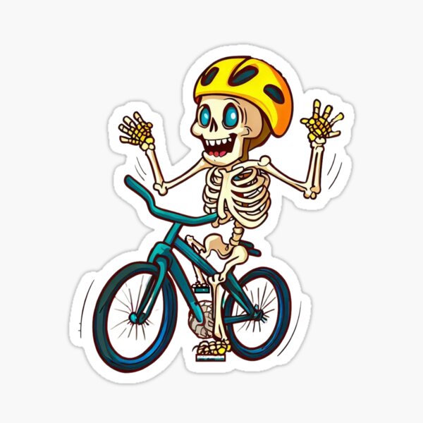 SMALL SKELETON CYCLIST STICKERS —  – The