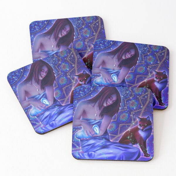 Item preview, The Art of Letting Go: The Water Bearer and the Fox - Visionary Aquarius Symbolic Art  designed and sold by Leah McNeir.