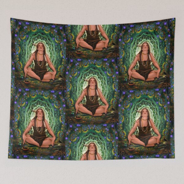 Item preview, Vision Quest Spirit Alchemy - Visionary Art Entheogen Illustration designed and sold by Leah McNeir.