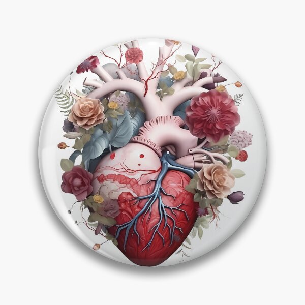 Item preview, Flowers Floral Heart Human Realistic Anatomy  designed and sold by cardsandmoreUG.
