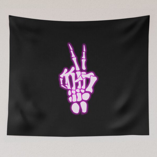 Item preview, Peace Sign Bones Funny Skeleton Pink Hand Fingers Halloween  designed and sold by ZANNIX.