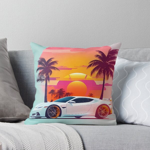 Aperçu de l'œuvre Miami Dreams - Stylistic Beach Scene, Summer Vibes créée et vendue par Seneku-Design.