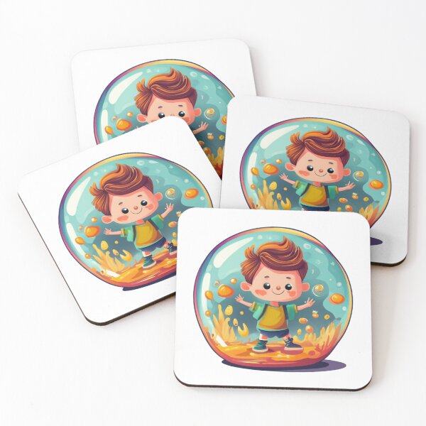 Item preview, Cute Little Boy in a Bubble with Cartoon Style  designed and sold by Witty-Whimsy.