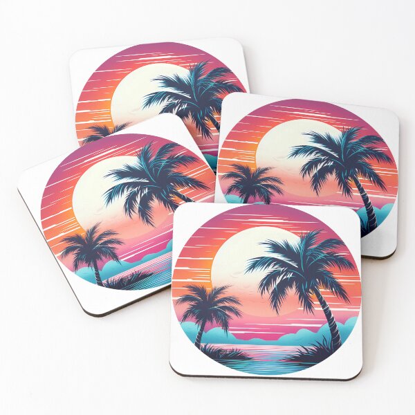 Item preview, Vintage retro 80s Miami sunset Palm tree designed and sold by cardsandmoreUG.