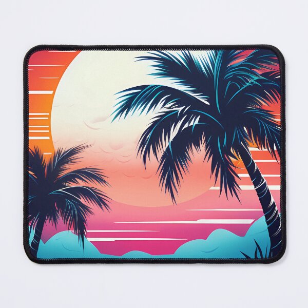 Item preview, Vintage retro 80s Miami sunset Palm tree designed and sold by cardsandmoreUG.