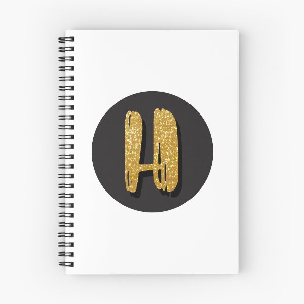 Item preview, Monogram H Gold Glitter in A Black Dot designed and sold by simplymonogram.