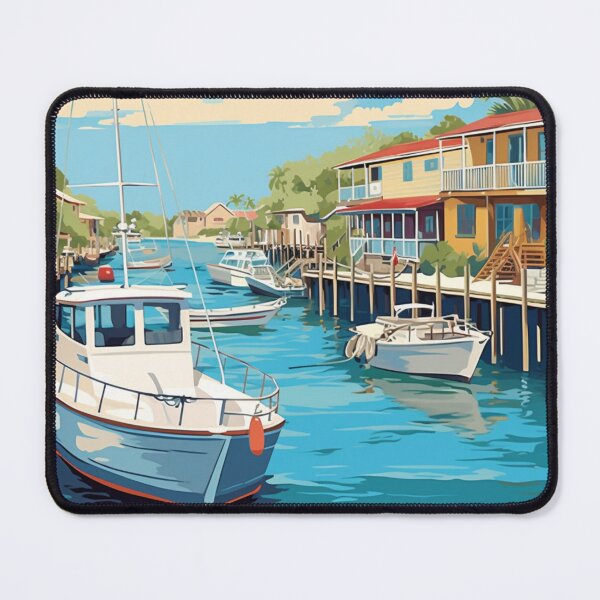 Item preview, A Vintage Travel Illustration of Caye Caulker - Belize designed and sold by GoodOldVintage.